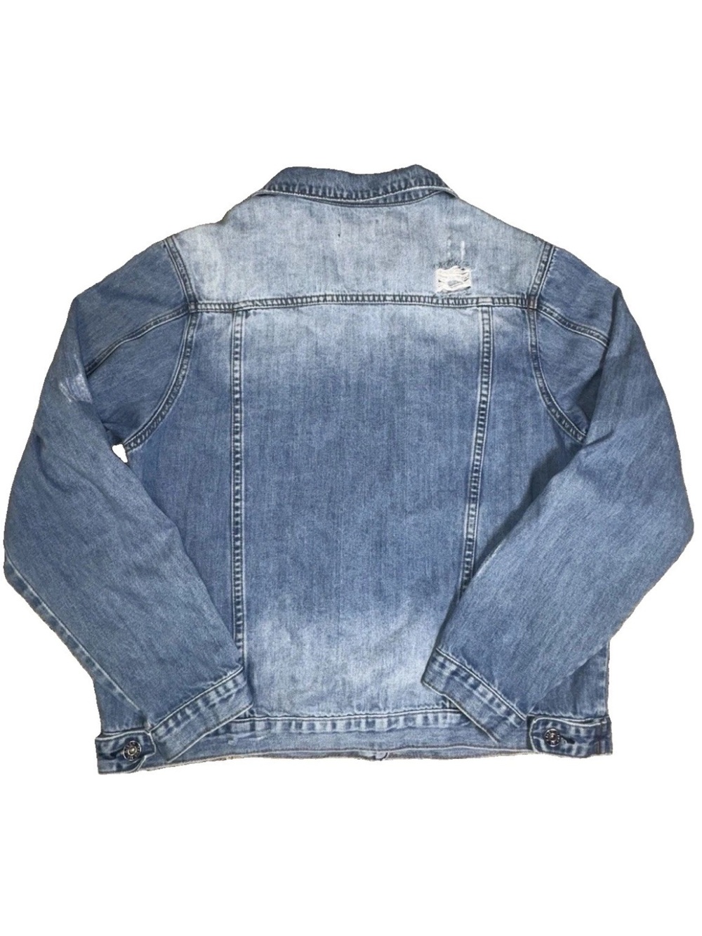 Risen Los Angeles Womens Denim Jacket Large Light Wash Distressed NWT Jean - Picture 6 of 12